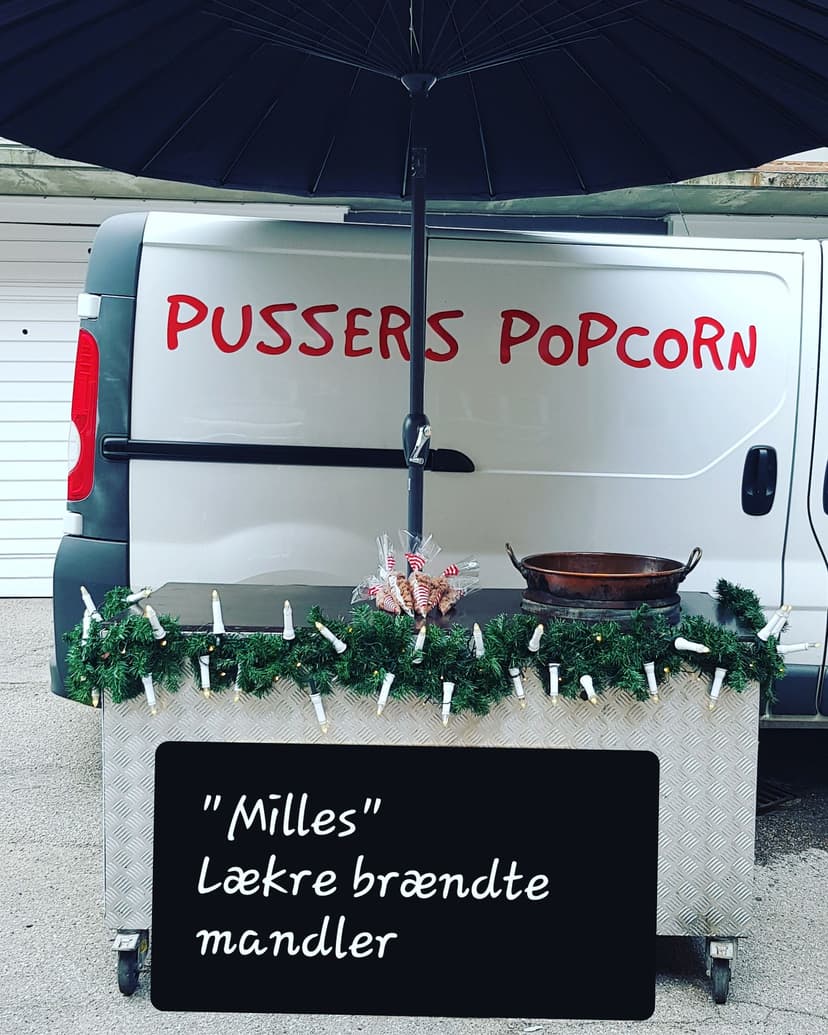 Mandelvogn med brændte mandler